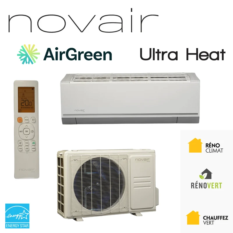 Thermopompe Climatiseur Mural NOVAIR Ultra Heat (-25°C) | 12 000 BTU