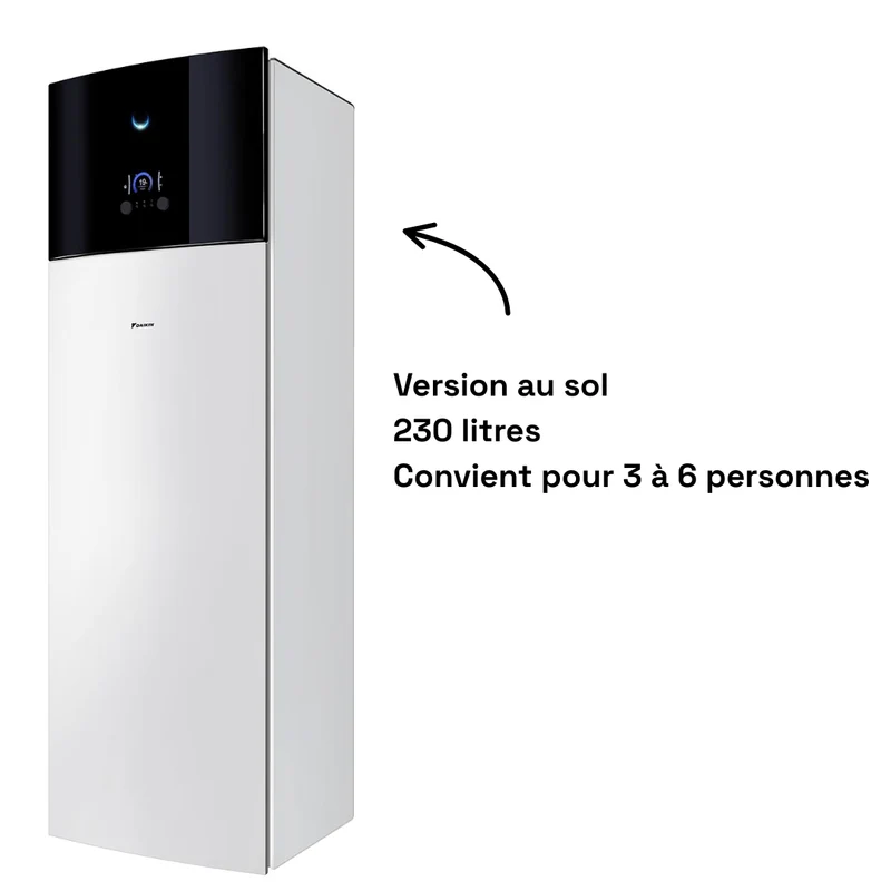 Pompe à chaleur air-eau Daikin Altherma 3 H MT F Taille 8 - 2 zones - ECS 230L - Monophasé
