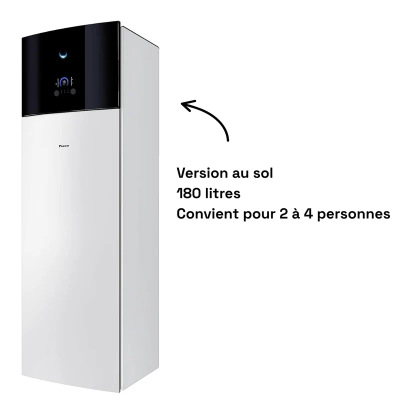 Pompe à chaleur air-eau Daikin Altherma 3 H MT F Taille 12 - 1 zone - ECS 180L - Monophasé