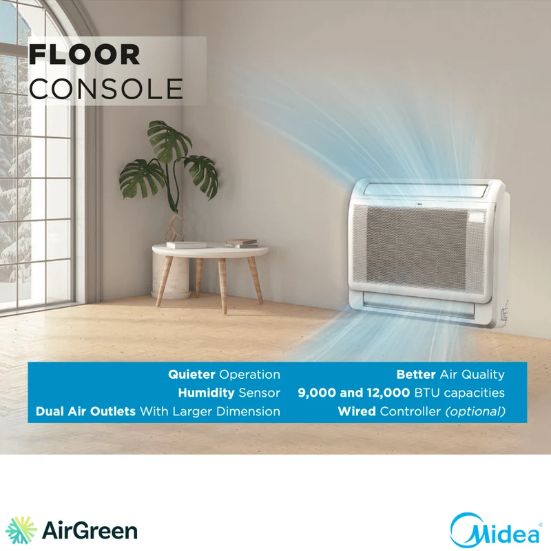 MIDEA - Console au Sol - Thermopompe | 9 000 BTU