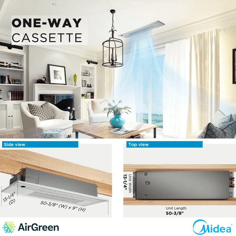 MIDEA - Cassette de Plafond 1 Voie (Thermopompe) | 18 000 BTU - R454B