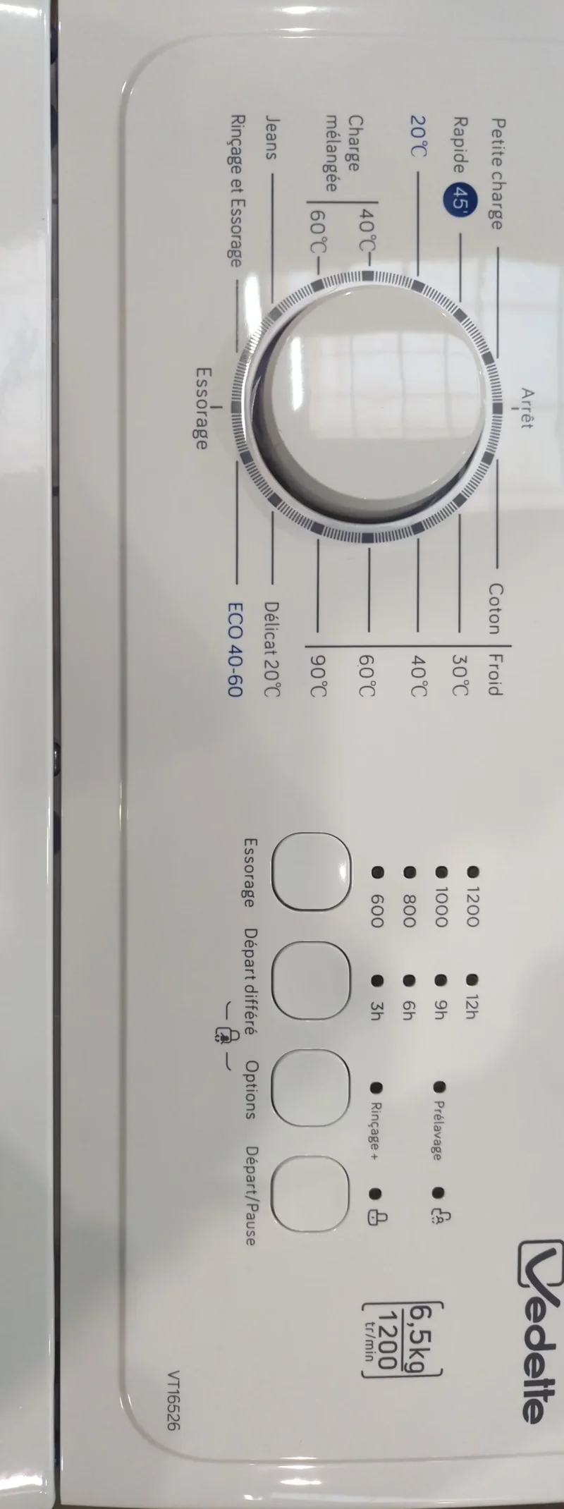 Lave-Linge Top 6.5 kg Reconditionné VEDETTE TV16526