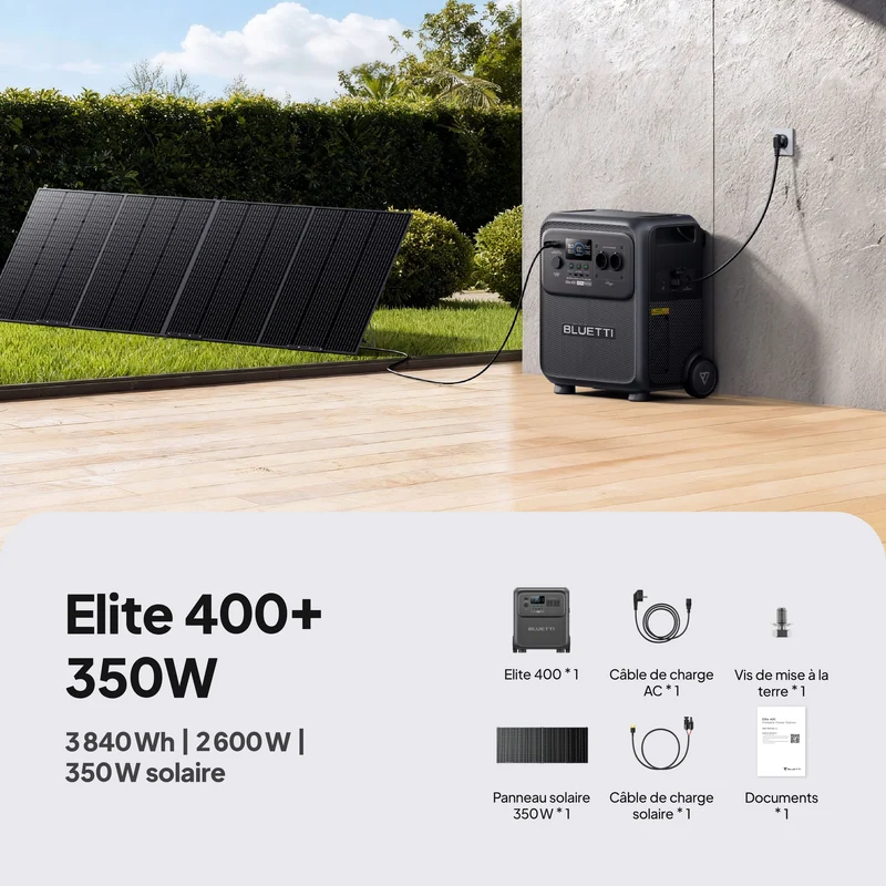 BLUETTI Elite 400 Station d’alimentation portable | 2 600 W 3 840 Wh
