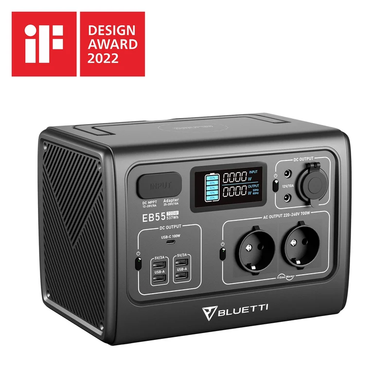 BLUETTI EB55 Station électrique portable | 700 W / 537 Wh - Occasion