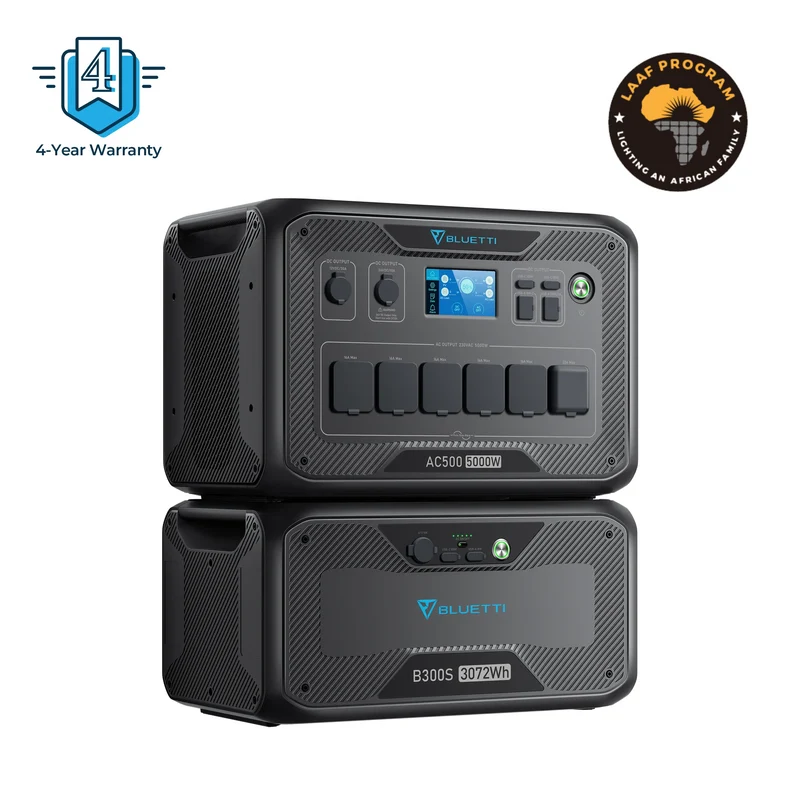 BLUETTI AC500+B300S Batterie de secours domestique | 5000 W / 3072 Wh