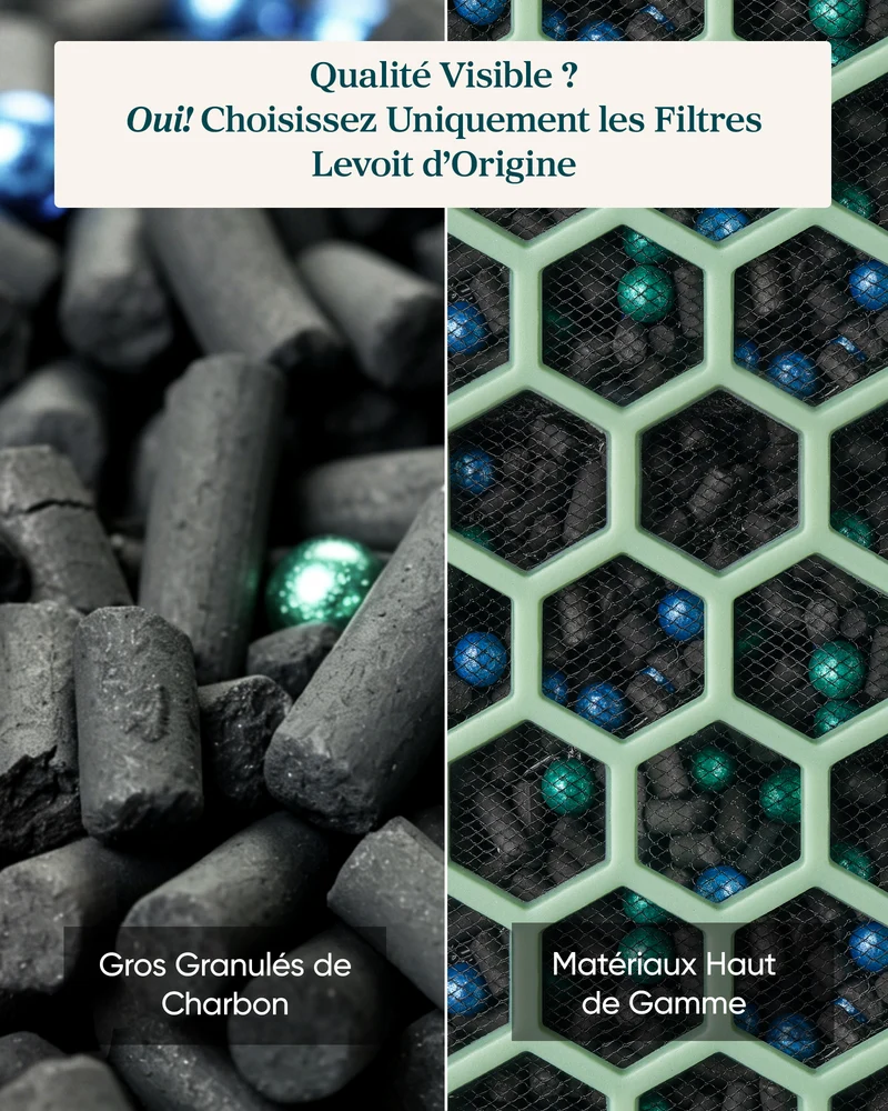 Levoit Filtre Charbon Actif pour purificateur d'air Eleva 300X (Animaux)