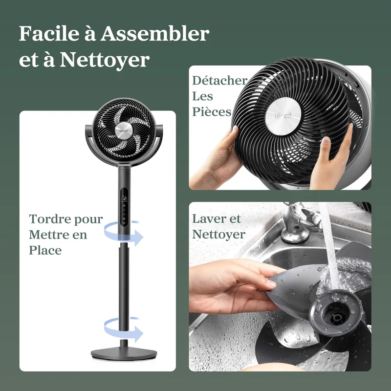 LEVOIT Ventilateur sur Pied 432S Connecté 20dB – Smart Flux 360°