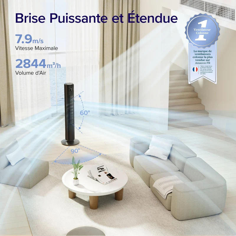 LEVOIT Ventilateur Colonne 42S DC WiFi Silencieux 25dB – Confort Intelligent
