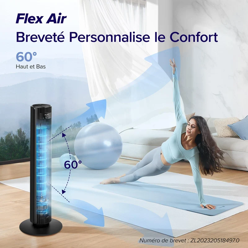 LEVOIT Ventilateur Colonne 42S DC WiFi Silencieux 25dB – Confort Intelligent