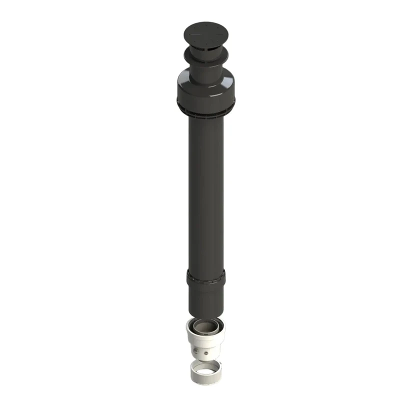 Kit ventouse verticale - terminal noir 80/125