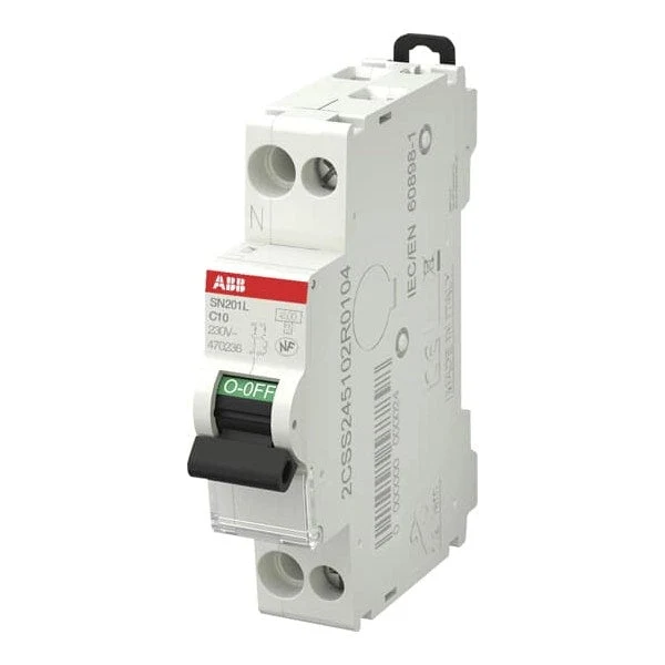 Disjoncteur modulaire ABB 1P+N 16 A – Courbe C – 4,5 kA – à vis