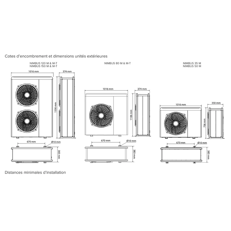 Pompe à chaleur air-eau Ariston Nimbus Pocket 80 M-T Net R32 - 8 kW Triphasé