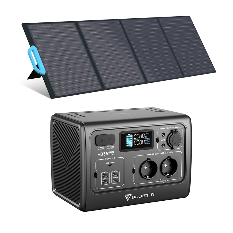 BLUETTI EB55 + PV120 Groupe électrogène solaire