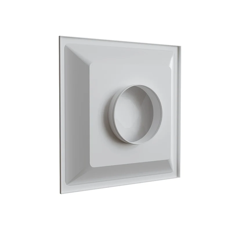Diffuseur circulaire à déflecteurs carrés Ø 250 mm pour dalle de faux-plafond 600x600 mm