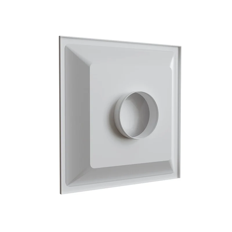 Diffuseur circulaire à déflecteurs carrés Ø 200 mm pour dalle de faux-plafond 600x600 mm