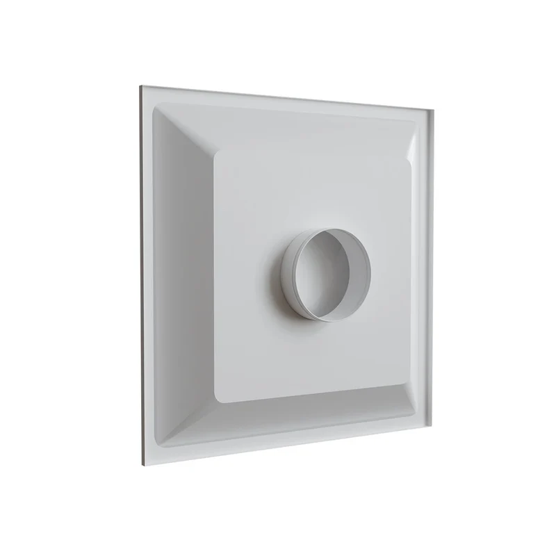 Diffuseur circulaire à déflecteurs carrés Ø 160 mm pour dalle de faux-plafond 600x600 mm