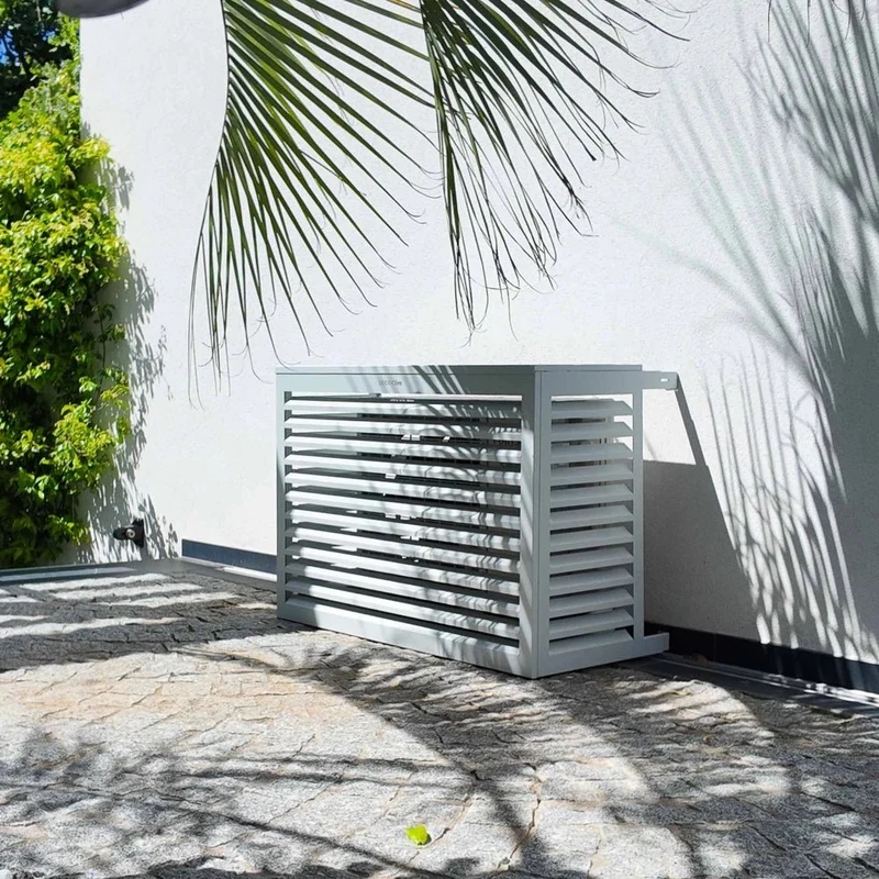 Cache climatiseur et pompe à chaleur Decoclim Alu taille S blanc RAL 9010