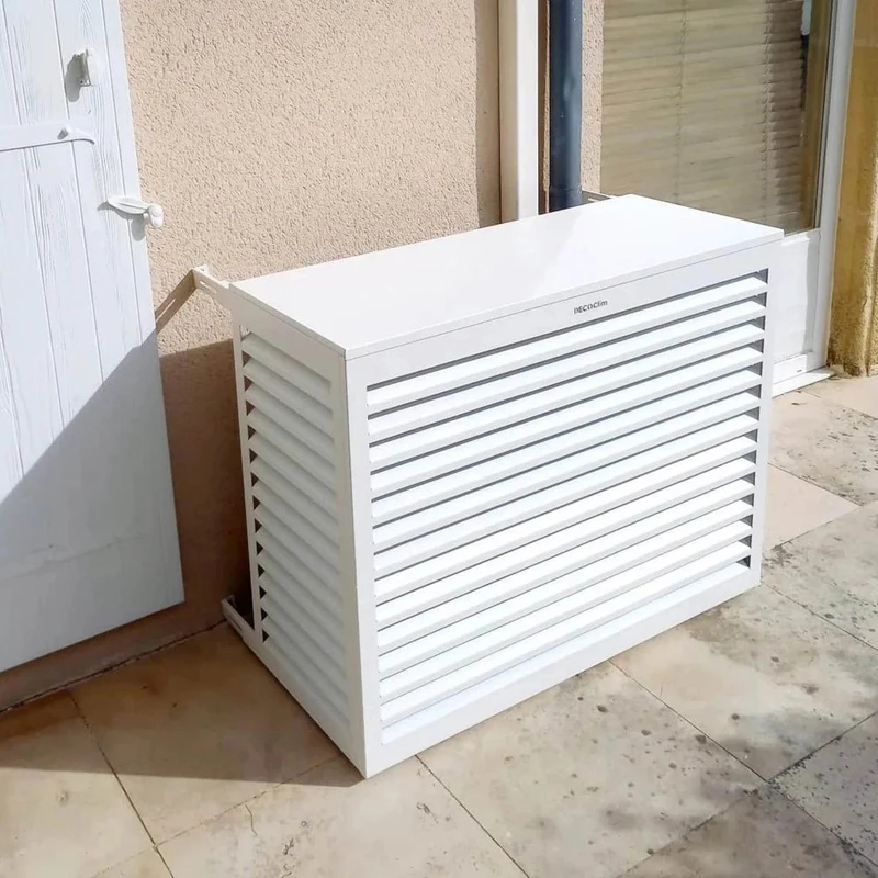 Cache climatiseur et pompe à chaleur Decoclim Alu taille S blanc RAL 9010
