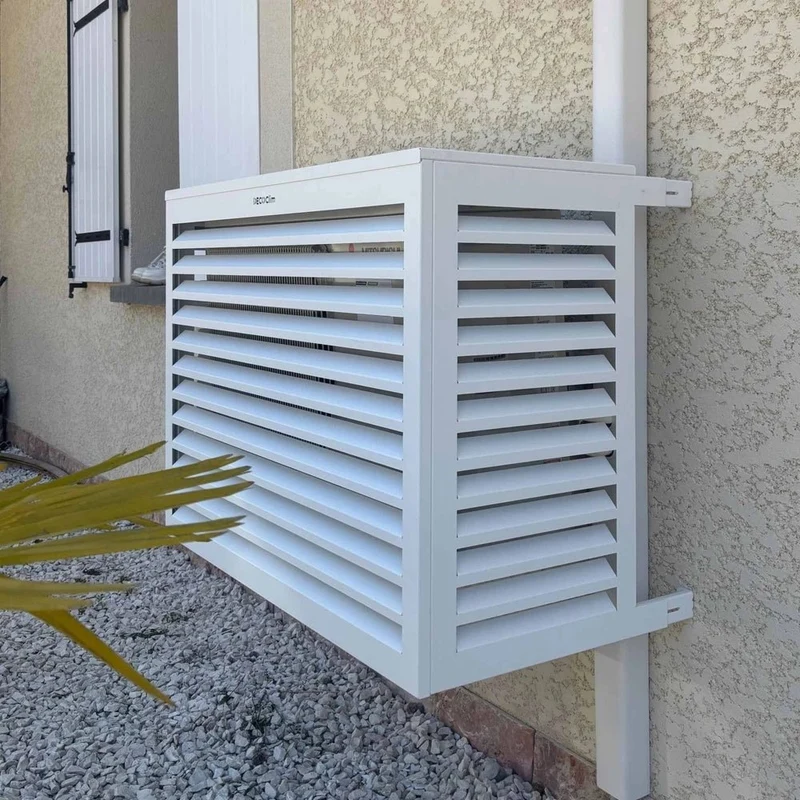 Cache climatiseur et pompe à chaleur Decoclim Alu taille S blanc RAL 9010