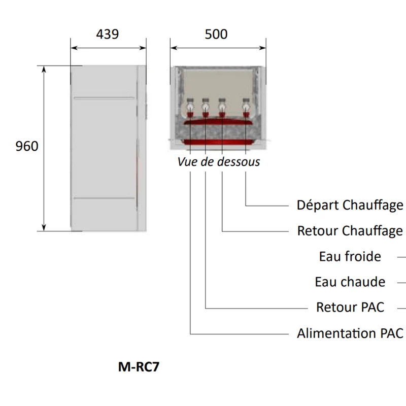 Pompe à chaleur air-eau Perge OptiPac MR290 M-R 4 kW Monophasé avec module intérieur mural