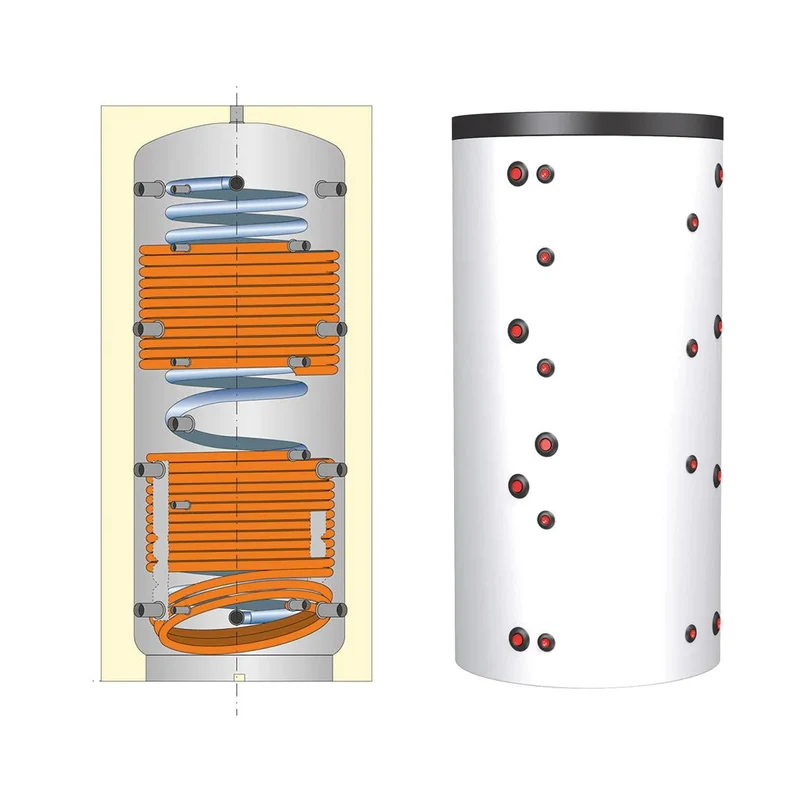 Ballon combiné 800 L – 2 échangeurs acier avec production ECS instantanée