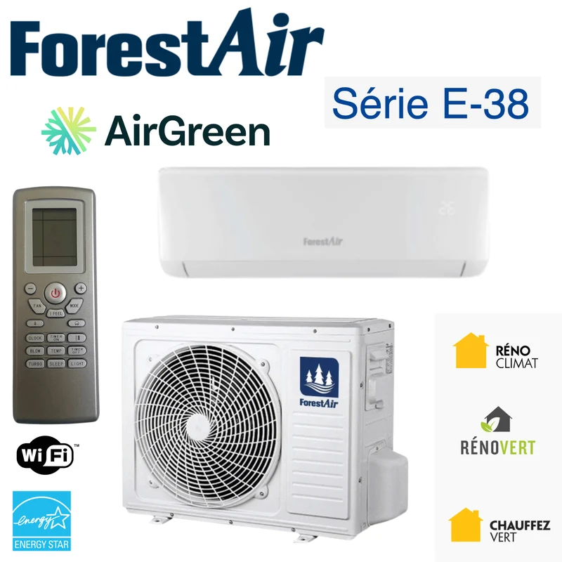 Thermopompe FORESTAIR E-38 | 18 000 BTU | Installation Laval & Montréal