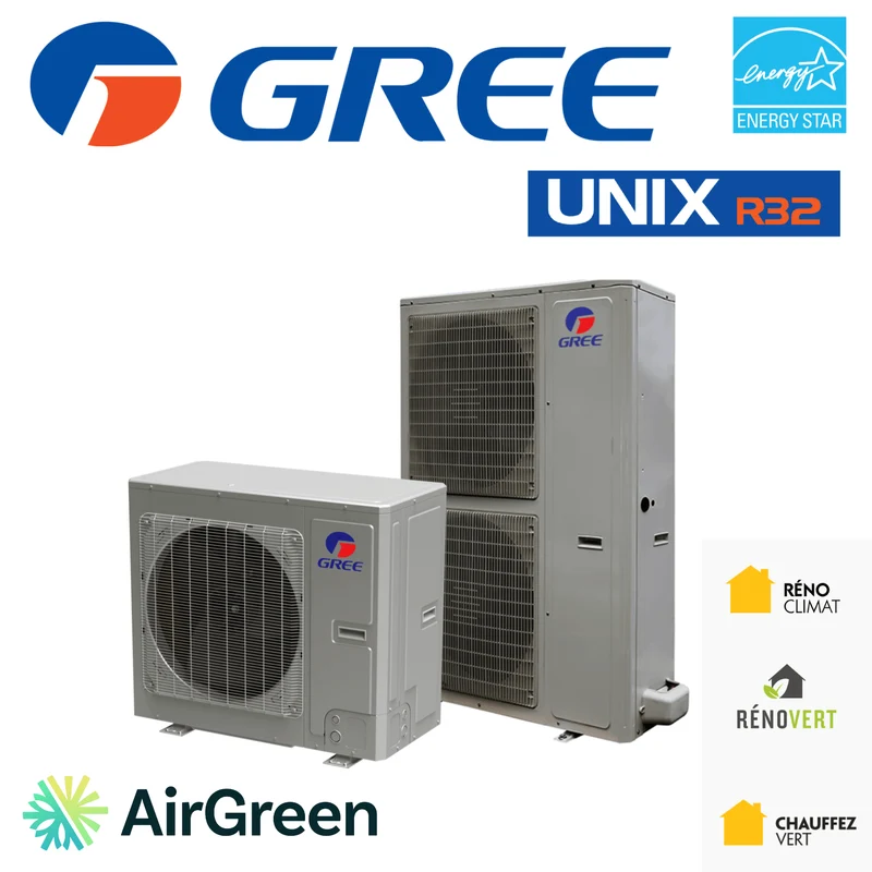 Thermopompe Central GREE UNIX R32 – 5 Tonnes - 60 000 BTU