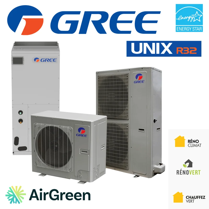 Thermopompe Central GREE UNIX R32 – 5 Tonnes - 60 000 BTU