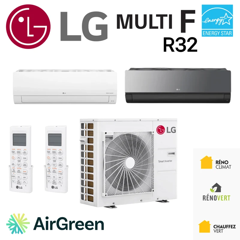 Thermopompe DoubleZone LG MULTI F R32 | Compresseur 24000 BTU