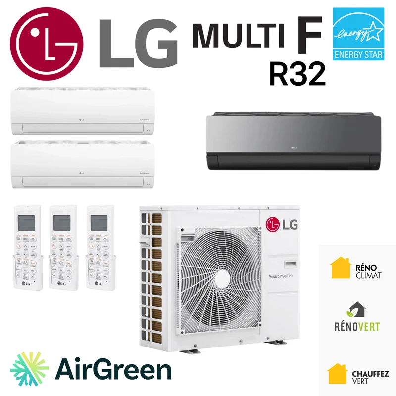 Thermopompe TripleZone LG MULTI F R32 | Compresseur 48000 BTU