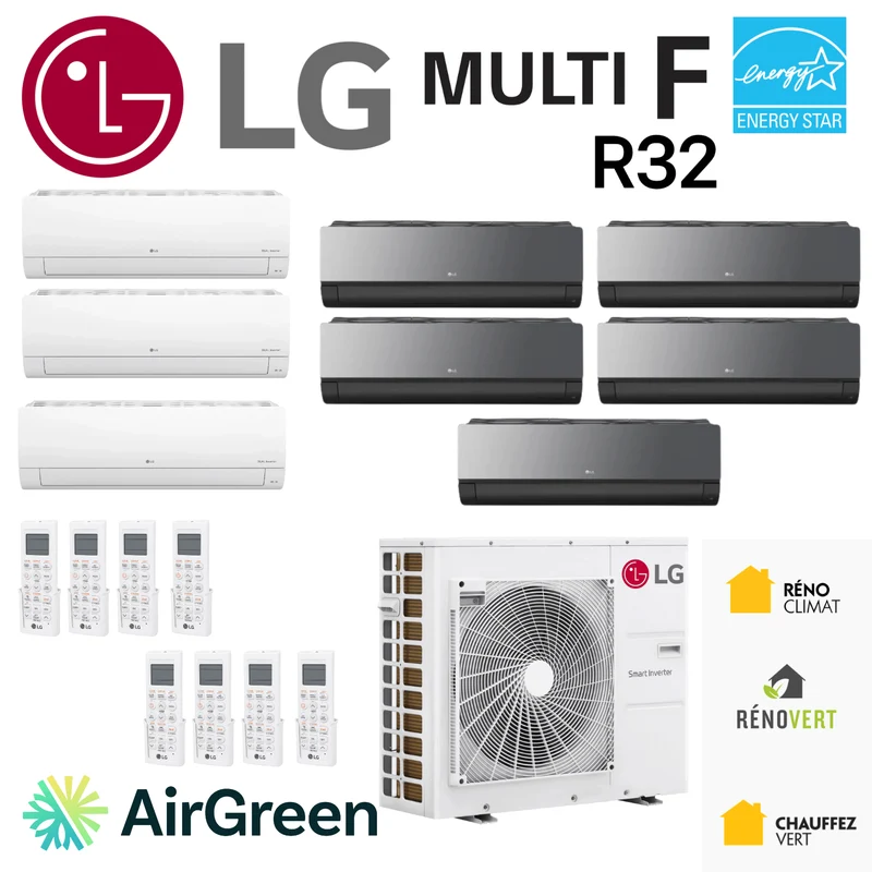 Thermopompe 8-Zone LG MULTI F R32 | Compresseur 48000 BTU