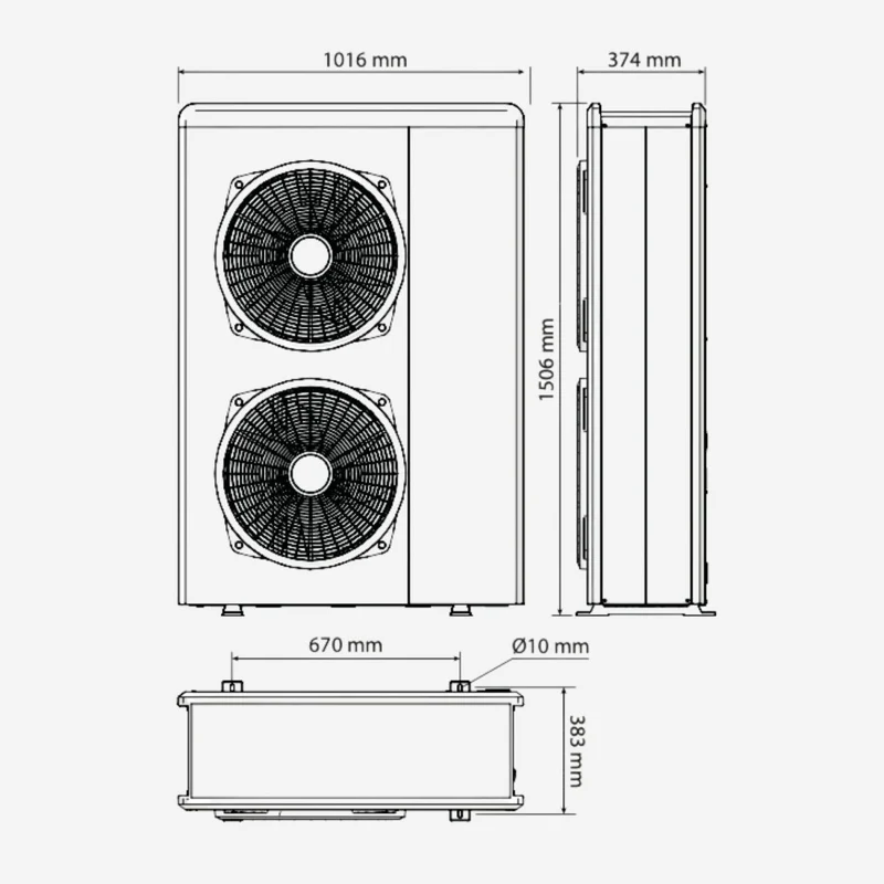 Pompe à chaleur air-eau Ariston Nimbus Plus M-T Net R32 - 15 kW Triphasé