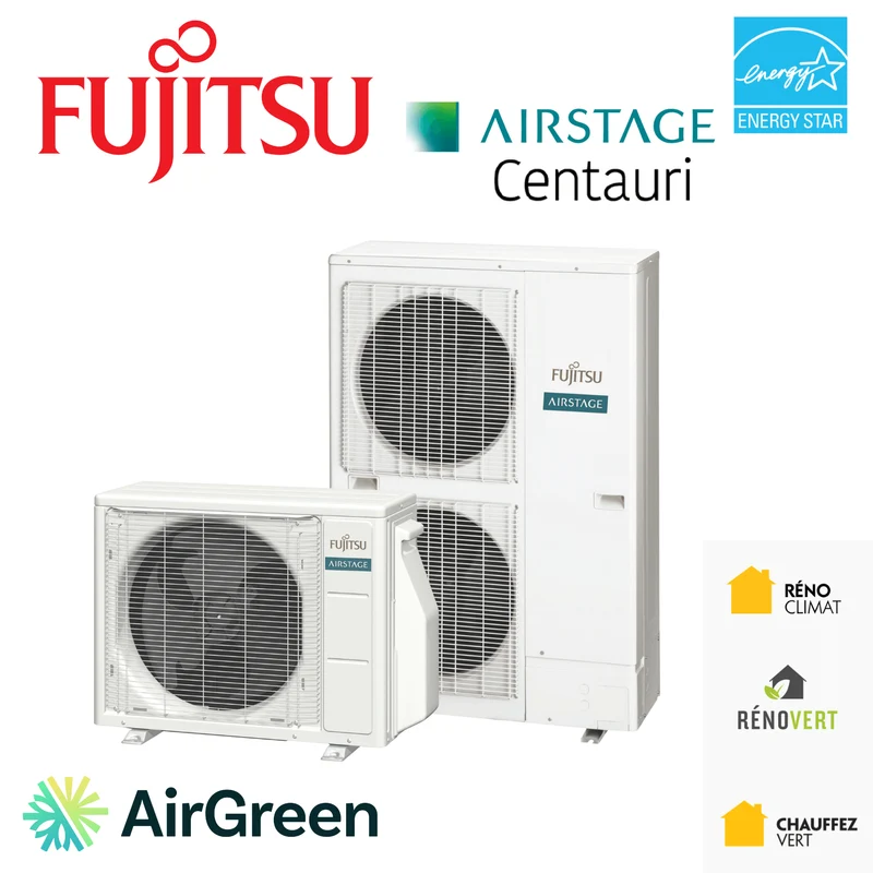 Thermopompe centrale FUJITSU CENTAURI R32 | 1.5 Tonnes - 18000 BTU