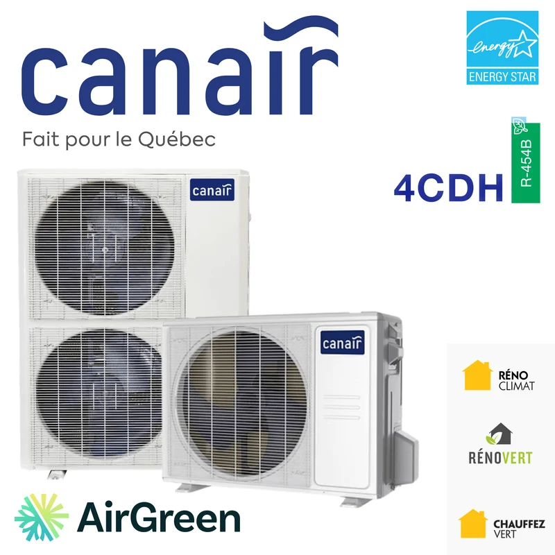 Thermopompe Centrale CANAIR 4CDH - R454B | 1.5 Tonnes