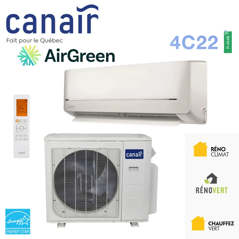 Thermopompe Murale CANAIR 4C22 | 12 000 BTU - R454B - 115V | Montréal