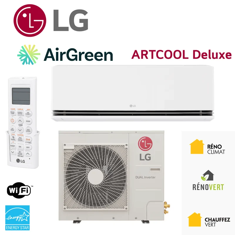 Thermopompe Murale LG ARTCOOL DELUXE R32 | 12 000 BTU (-35°C)