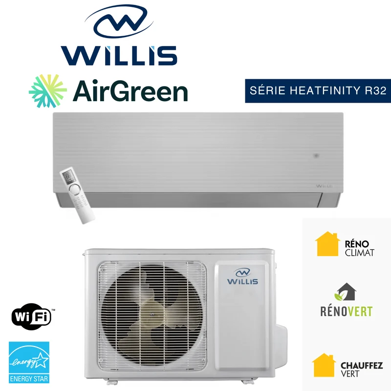 Thermopompe Mini Split WILLIS HEATFINITY R32 | 24 000 BTU