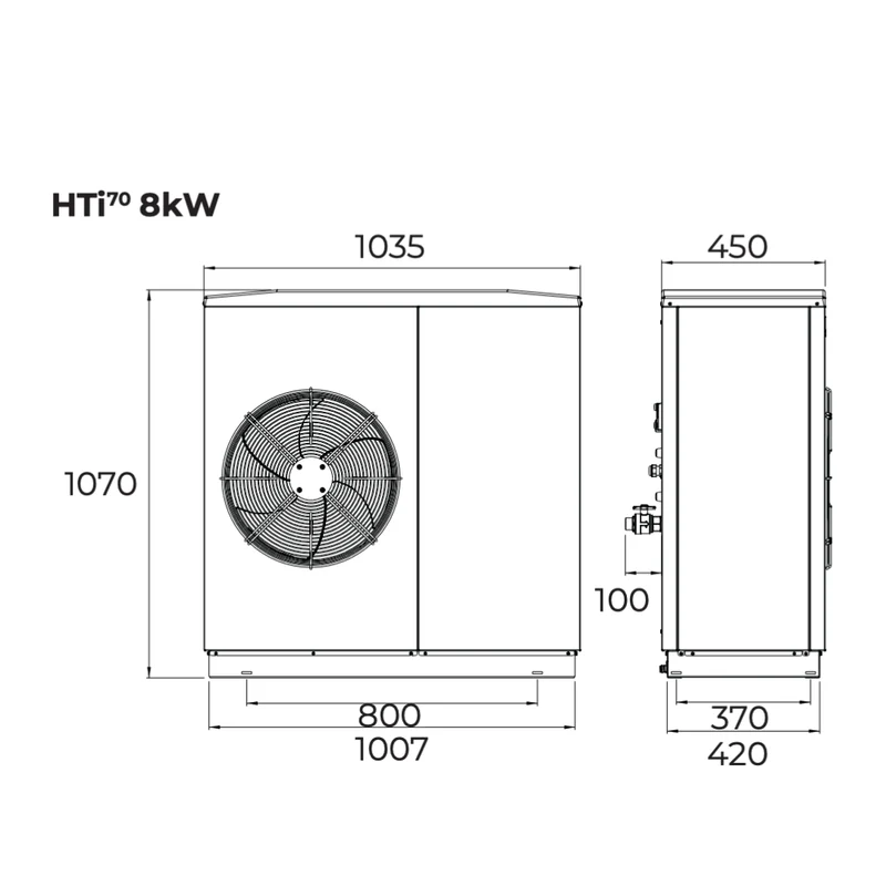 Pompe à chaleur air-eau Intuis HTi70 Orium S 8 kW Triphasé