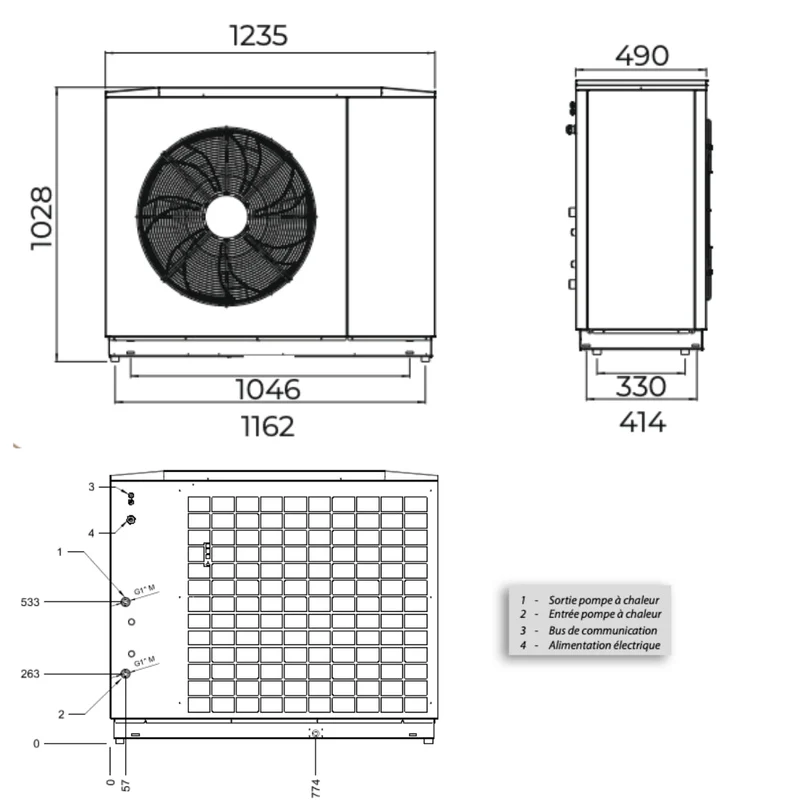 Pompe à chaleur air-eau Intuis HTi70 Premium+ 14 kW Triphasé