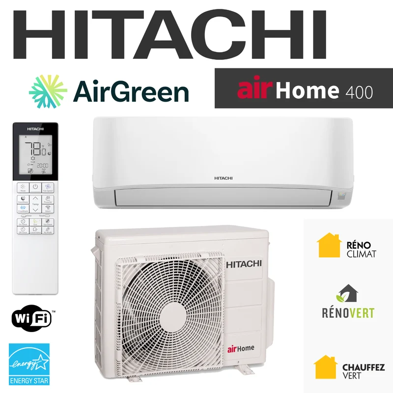 Thermopompe Murale HITACHI airHome 400 | 18 000 BTU