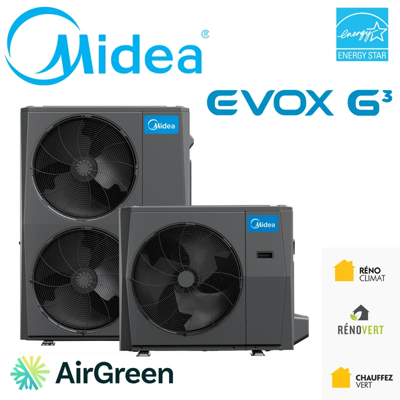 Thermopompe Centrale MIDEA EVOX G3 | 5 Tonnes | Montréal, Laval, Rive Sud, Rive Nord