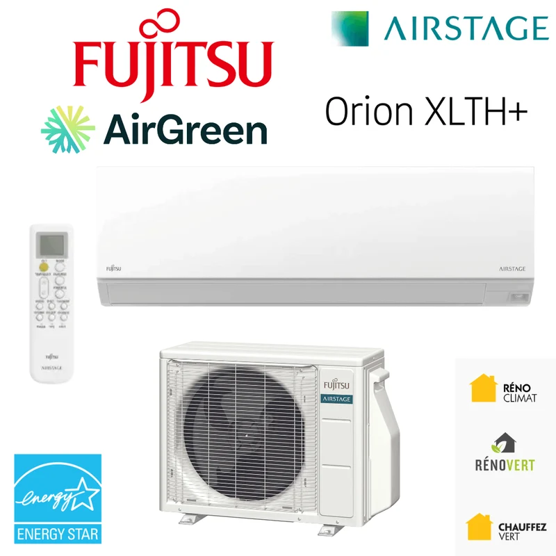Mini Split FUJITSU ORION XLTH+ | 15 000 BTU | Montréal, Laval, Rive Sud, Nord