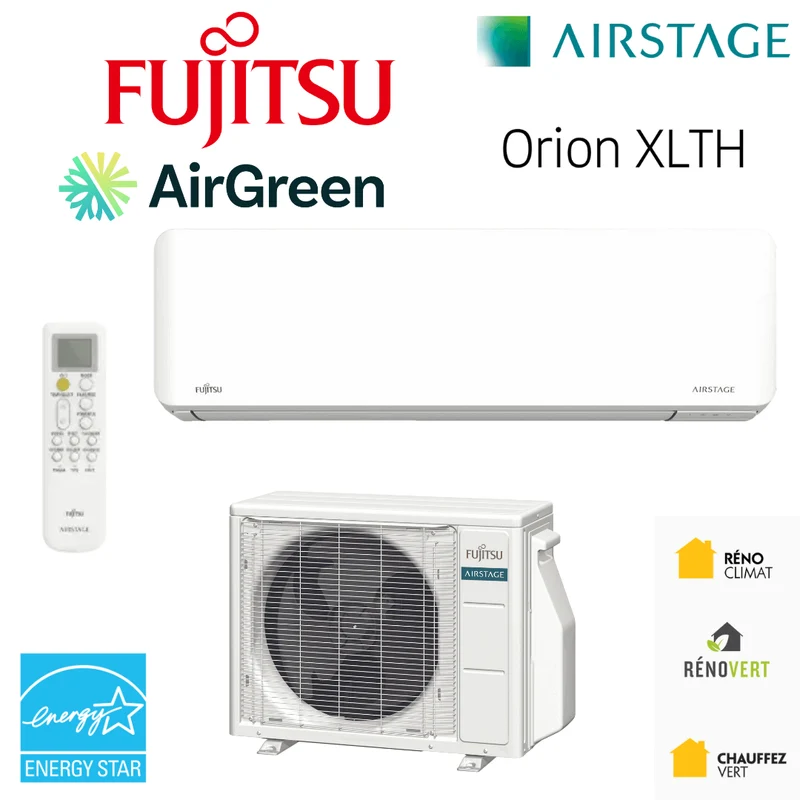 Thermopompe Murale FUJITSU ORION XLTH | KZAH R-32 | 15 000 BTU | Montréal, Laval, Longueuil, Rive Sud & Rive Nord
