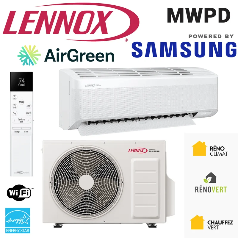Thermopompe Murale LENNOX MWPD | Parts by Samsung | 15 000 BTU