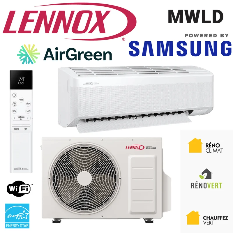 Thermopompe Murale LENNOX MWLD | Powered by Samsung | 18 000 BTU
