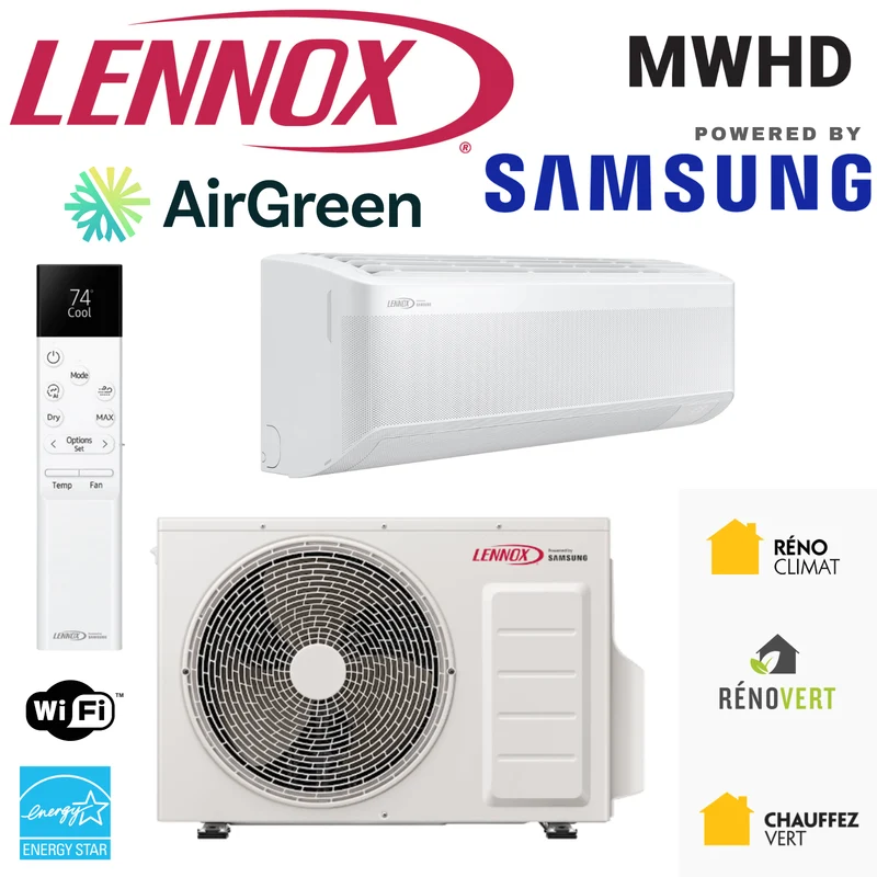 Thermopompe Murale LENNOX MWHD | 24 000 BTU | Montréal, Laval, Rive Sud et Rive Nord
