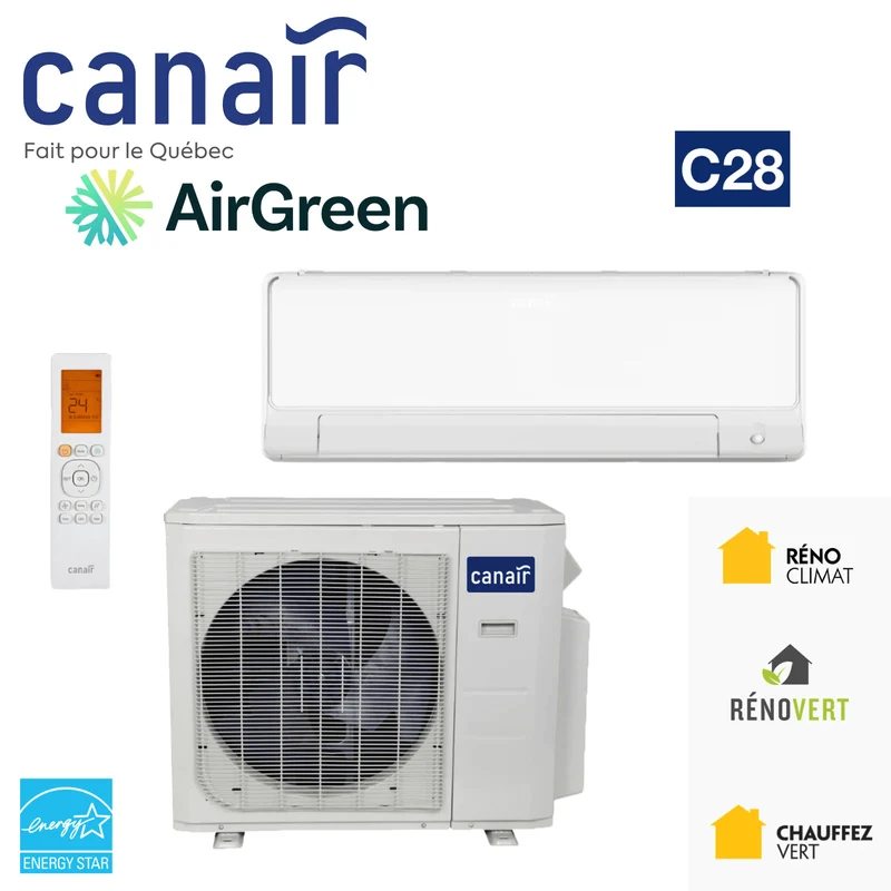Mini Split CanAir C28 | 18 000 BTU | Montréal, Laval, Longueuil, Rive Nord & Rive Sud