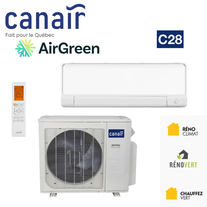 Mini Split CanAir C28 | 30 000 BTU | Montréal, Laval, Longueuil, Rive Nord & Rive Sud