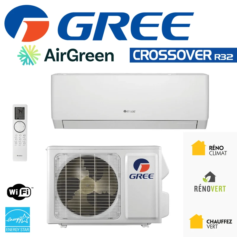 Thermopompe Murale Gree Crossover R32 | 12 000 BTU | Montréal, Laval, Longueuil, Rive Sud & Rive Nord
