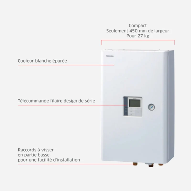 Pompe à chaleur air-eau Toshiba Estia murale 14 kW Triphasé